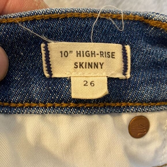 Madewell Womens  Jeans Size 26 10" High-Rise Skinny Blue Cotton Blend Denim - Picture 6 of 16